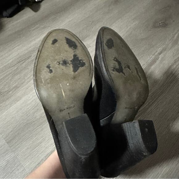 Dolce Vita DV Black Leather Side Zip Block Heeled Booties Size 9 - Picture 9 of 14